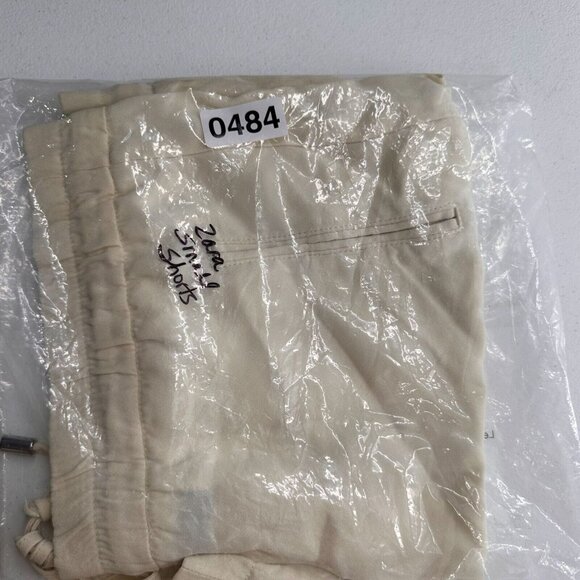 Zara Woman Ivory Elastic Waist Drawstring Shorts Size S Pockets Lightweight - Picture 8 of 8